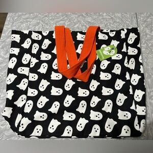 NWT Halloween All Over Ghost Print Oversized Canvas Bag/Tote